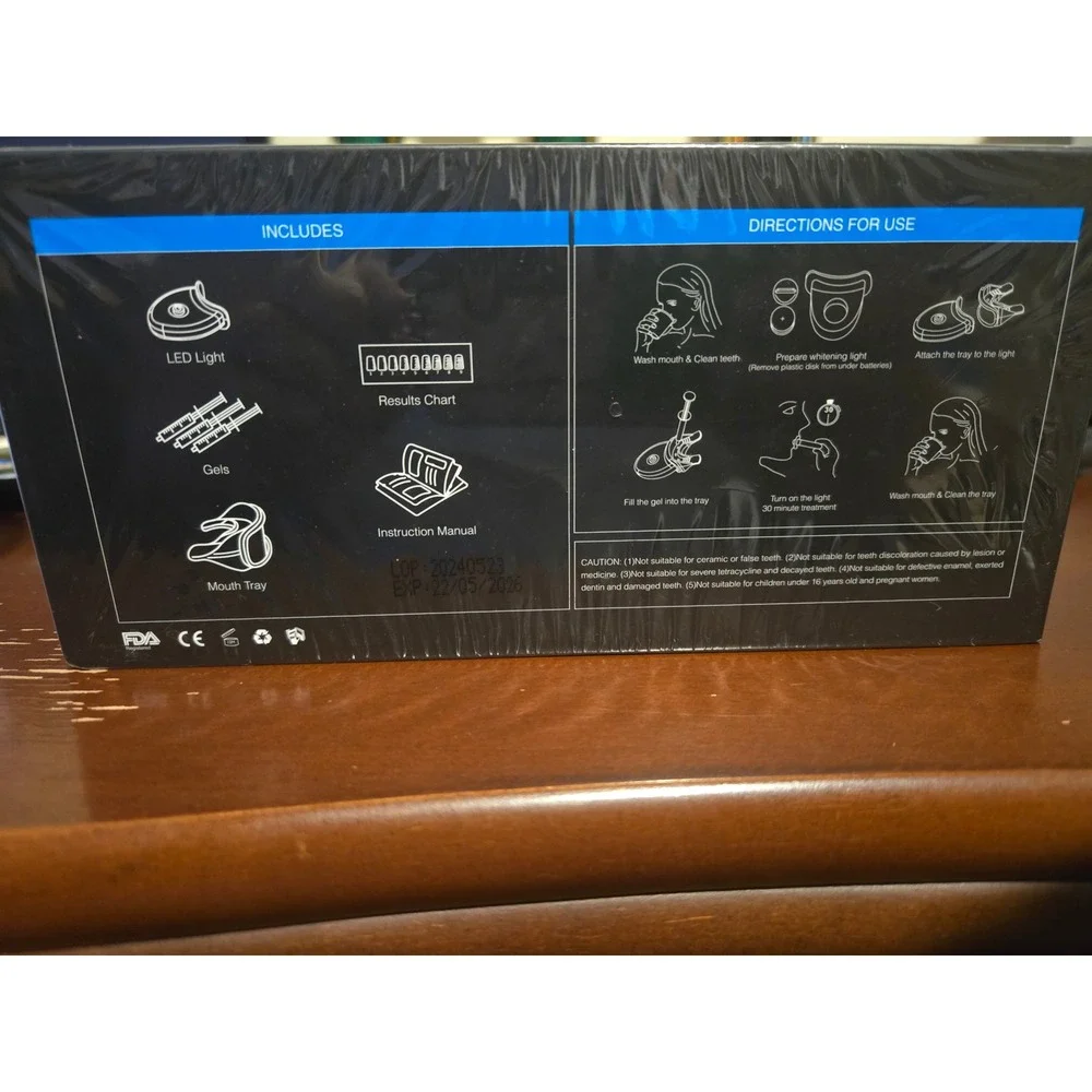 Smilekit Teeth Whitening Kit LED Light Gel Mouth Tray New Sealed‎